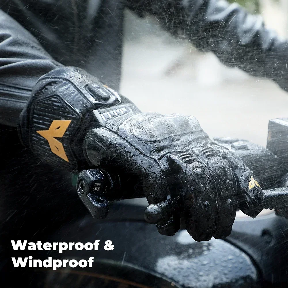 Guanti da moto riscaldati in pelle inverno Touch Screen sci campeggio guanti  riscaldati moto impermeabile alimentata a batteria - AliExpress