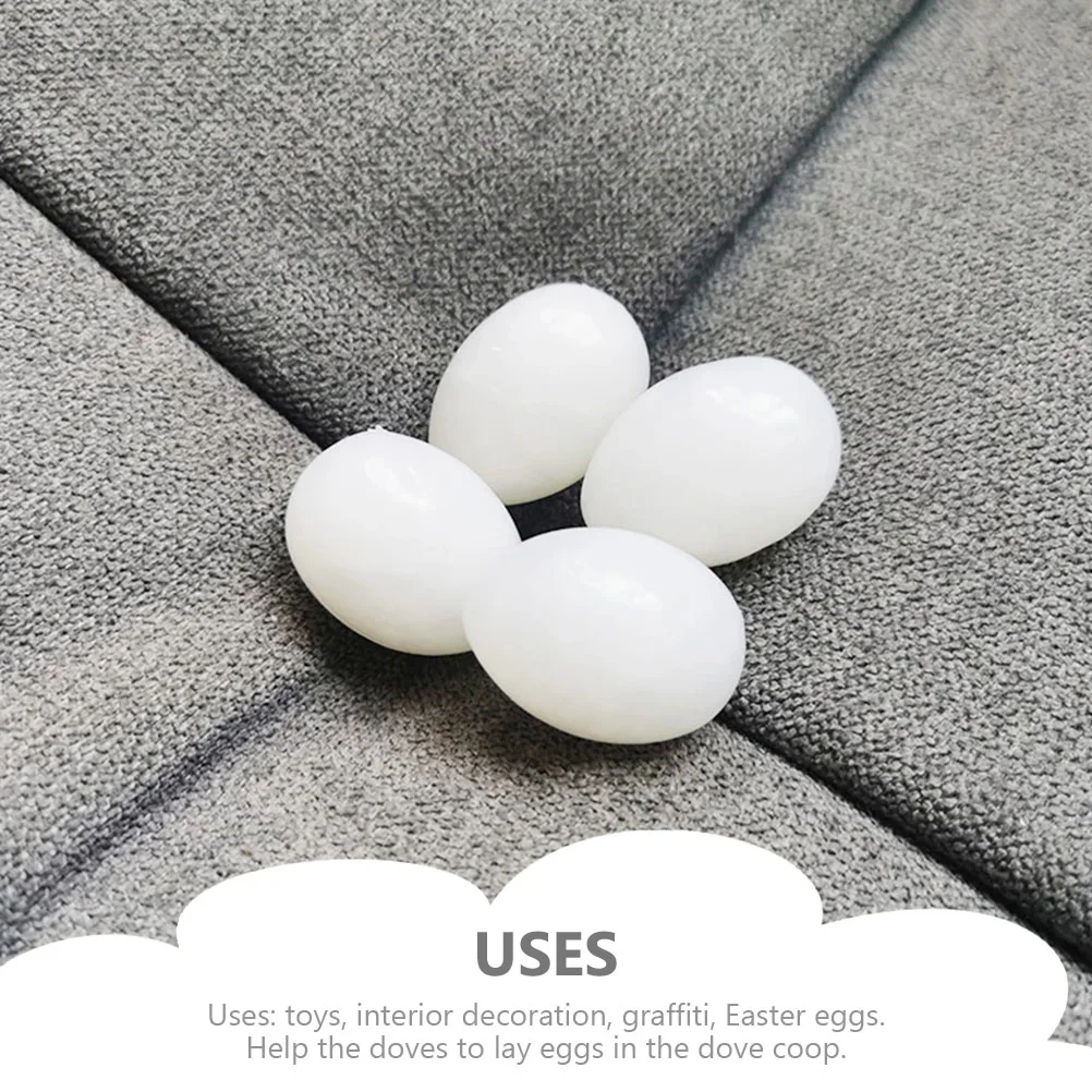 30 Pcs Solid Fake Eggs Simulated Pigeon Eggs Hatching Simulation Bird Toys Plastic Pet Products Supplies Nesting Aids