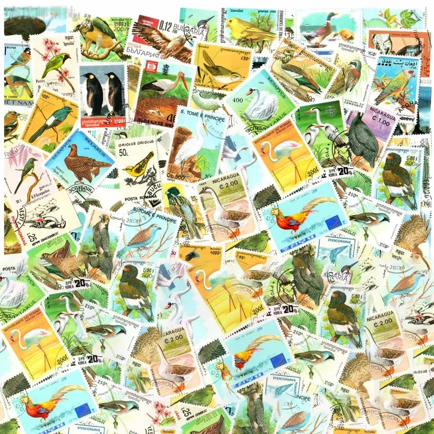 Postage Stamps Bird Songbird 50 100 Pcs/lot Topic World Original with Postmark Good Condition Collection No Repeat