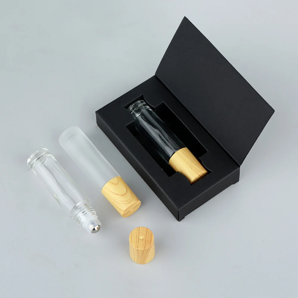 20Pcs 10ml With packaging box Glass Roll on Bottle for Essential Oils Refillable Perfume Bottles with Roller Ball
