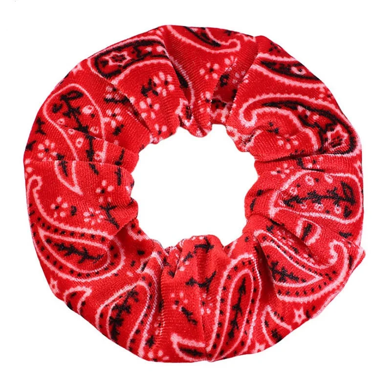 Koranische Samt Paisley Haargummis Große Haar Accessoires_voghion.com