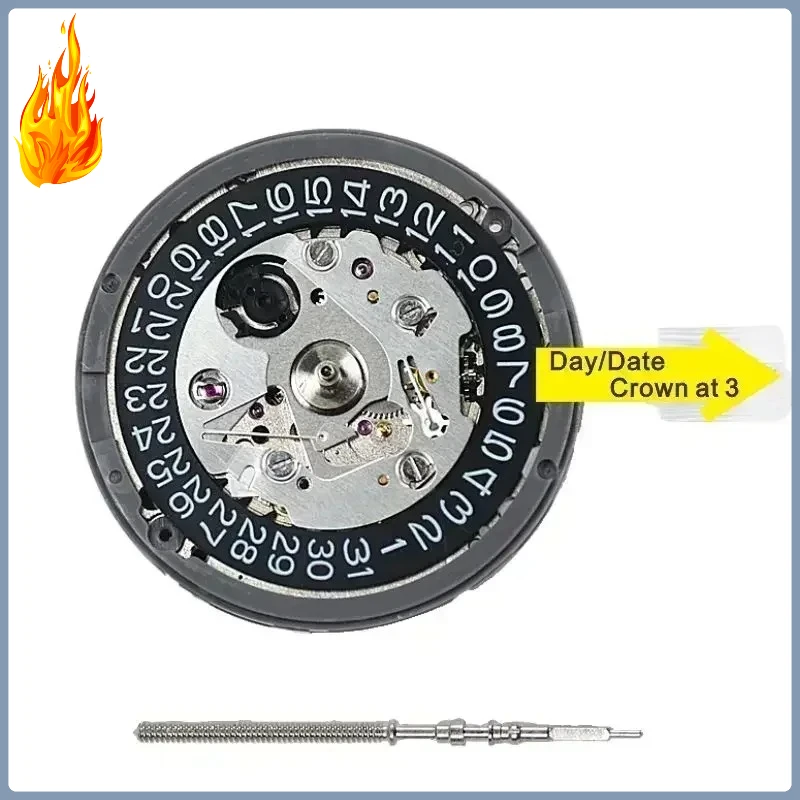 NH35 Premium Mechanical Movement NH35A White At 3/3.8/6 Date wheel 24 Jewels