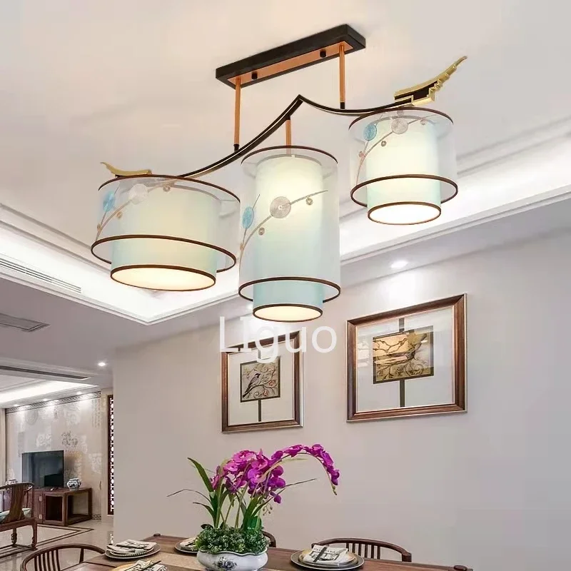 

New Chinese Style Ceiling Lights Round Living Room Lamp Atmosphere Restaurant Bedroom Lamps Full House Lighting Combination