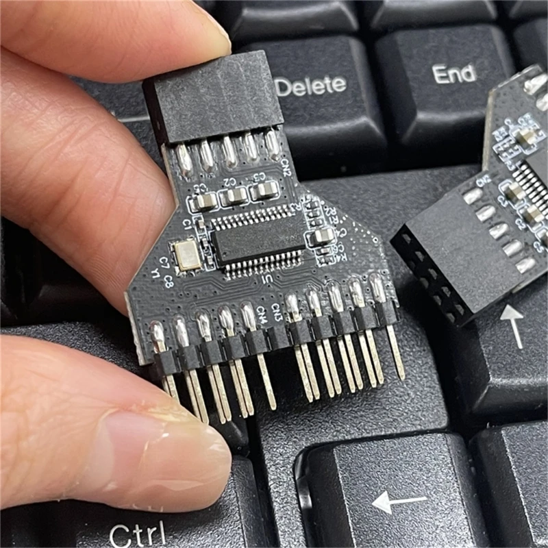 2Pcs USB To 9 PIN RGB Adapter Cable - 21cm Motherboard RGB Data To External Port Converter With Braided Sheath