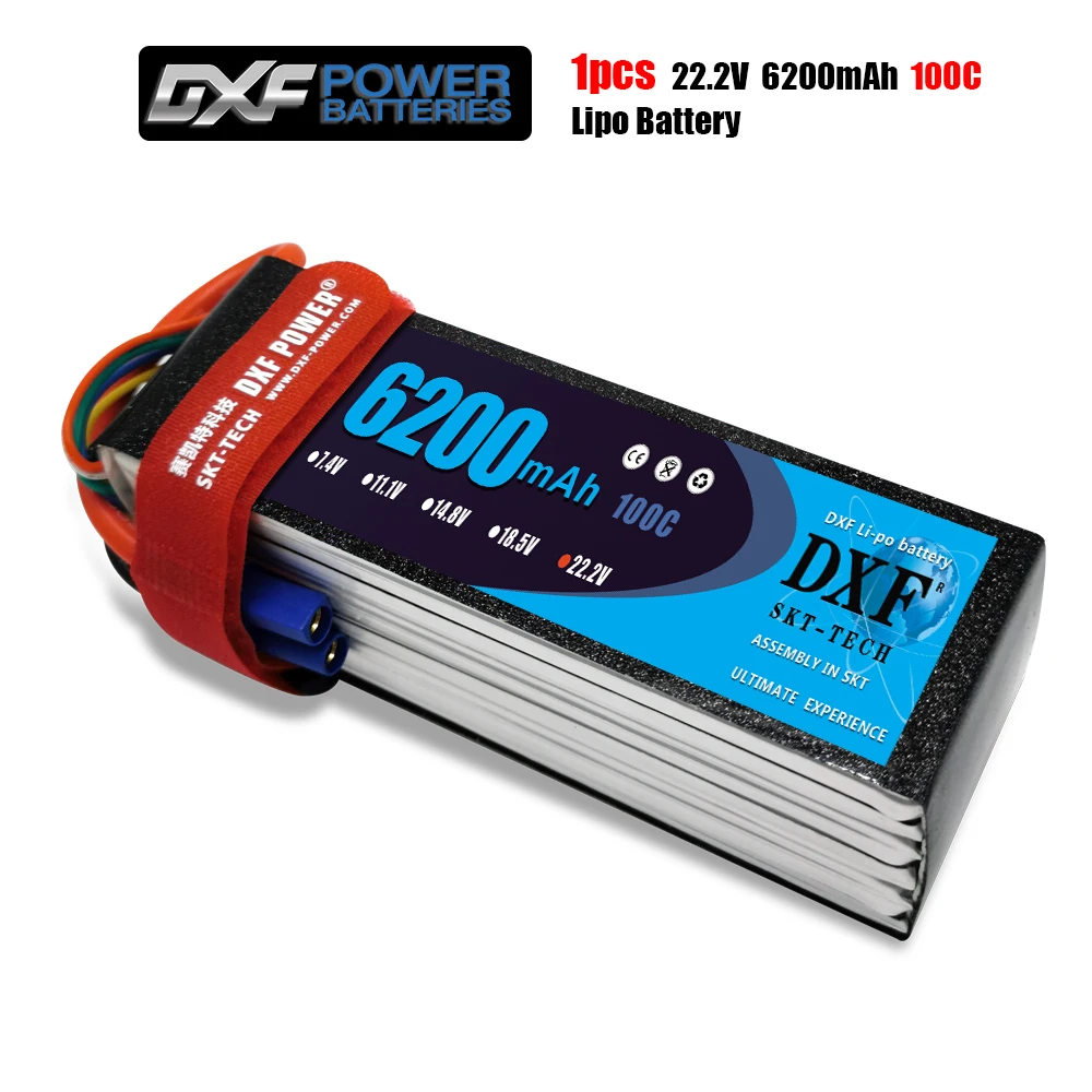 Batteries Lipo DXF 7. 4V 7.6V 11.1V 15.2V 14.8V 22.2V 2S 3S 4S 6S 5200Mah 6300Mah 6500mAh 6200mAh 6750mAh 8000mAh 7000mAh