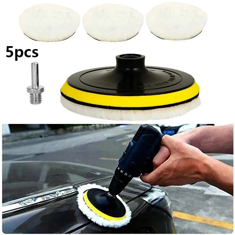 Car Polishing Pad Car Polish Pad Polishing Sponge Set Car Polisher Wool Polishing Pad Car Polishing Sponge Polishing Wheel Disc Wool Polishing Head Polishing Wheel Kit 5Pcs 3/4/5 Inch Polishing Kit Car Polishing Pad Car Waxing Sponge Disk Wool Wheel Auto Paint Care Polisher Pads Gadget