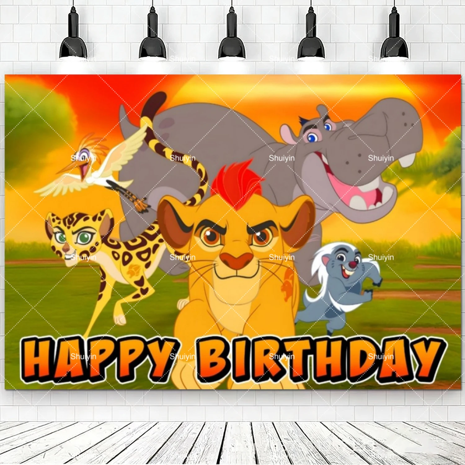 Lion King Cartoon Party Decoration Banner for Children's Birthday & Baby Baptism