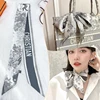 French Spring Hot Sale Plants Jungle Animals Women's Twill Decoration Sharp Horn Strap Bag Spot Silk Band Hair Band Small Scarf 2