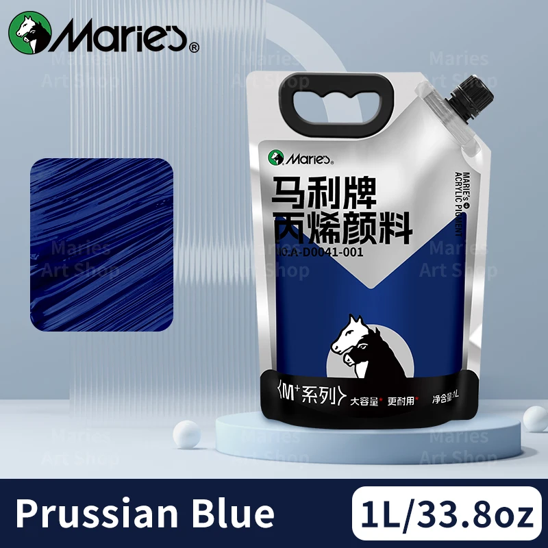 Marie's Premium Rich Pigment Acrylic Paint - 1L/33.8oz for Canvas, Glass, Stone, and Art Projects