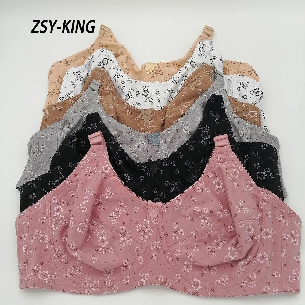 Comfortable Cotton Bras for Women C D E F Cup Full Coverage Supportive Underwear Plus Size 38-50 48 Underwire Adjustable Bh C19