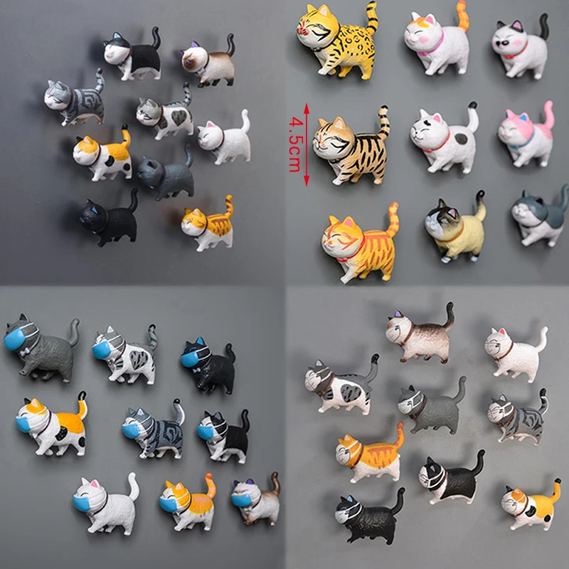 

1PC Random Style Lovely And Interesting Creative 3D Mask Cat Refrigerator Magnets Office Magnet Paste Home Decor Gift