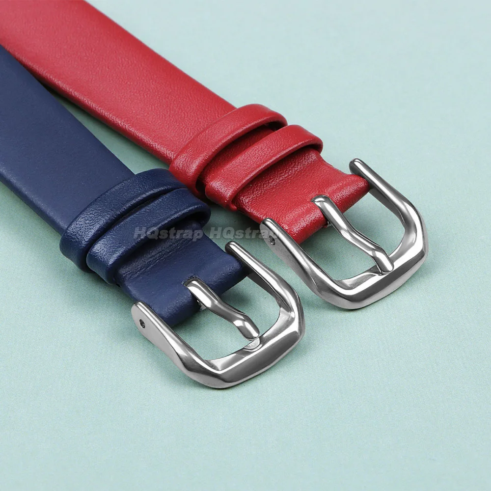 Luxurious Ultra-Thin Soft Leather Watch Strap with Pin Buckle - Sporty and Elegant Unisex Design