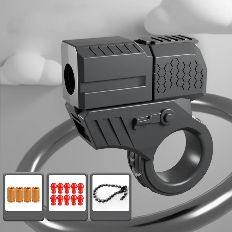 Fidget Toy New Mini Gun Shell Ejected Can Launch Decompression EDC Finger Ring Pistol Fidget Spinner Ratchet Anxiety Stress Relief Toy Guns fidget toy sensory fidget toy anti stress toy finger sensory toy