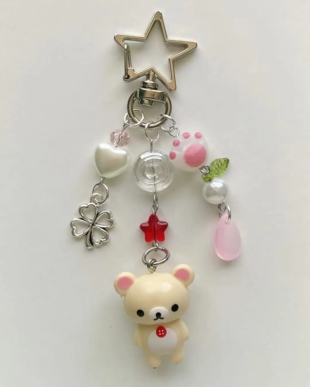 Handcrafted Beaded Bear Duo Keychain