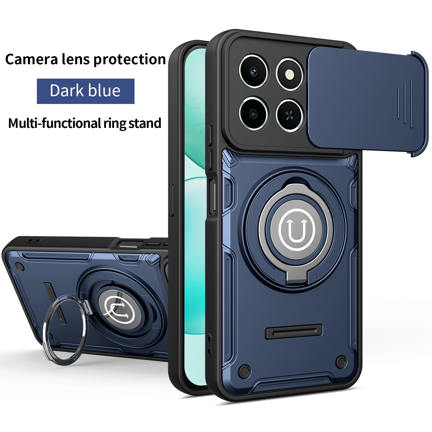 Enhanced Magnetic Armor Shockproof Phone Case with Ring Holder & Magsafe Wireless Charging Compatibility