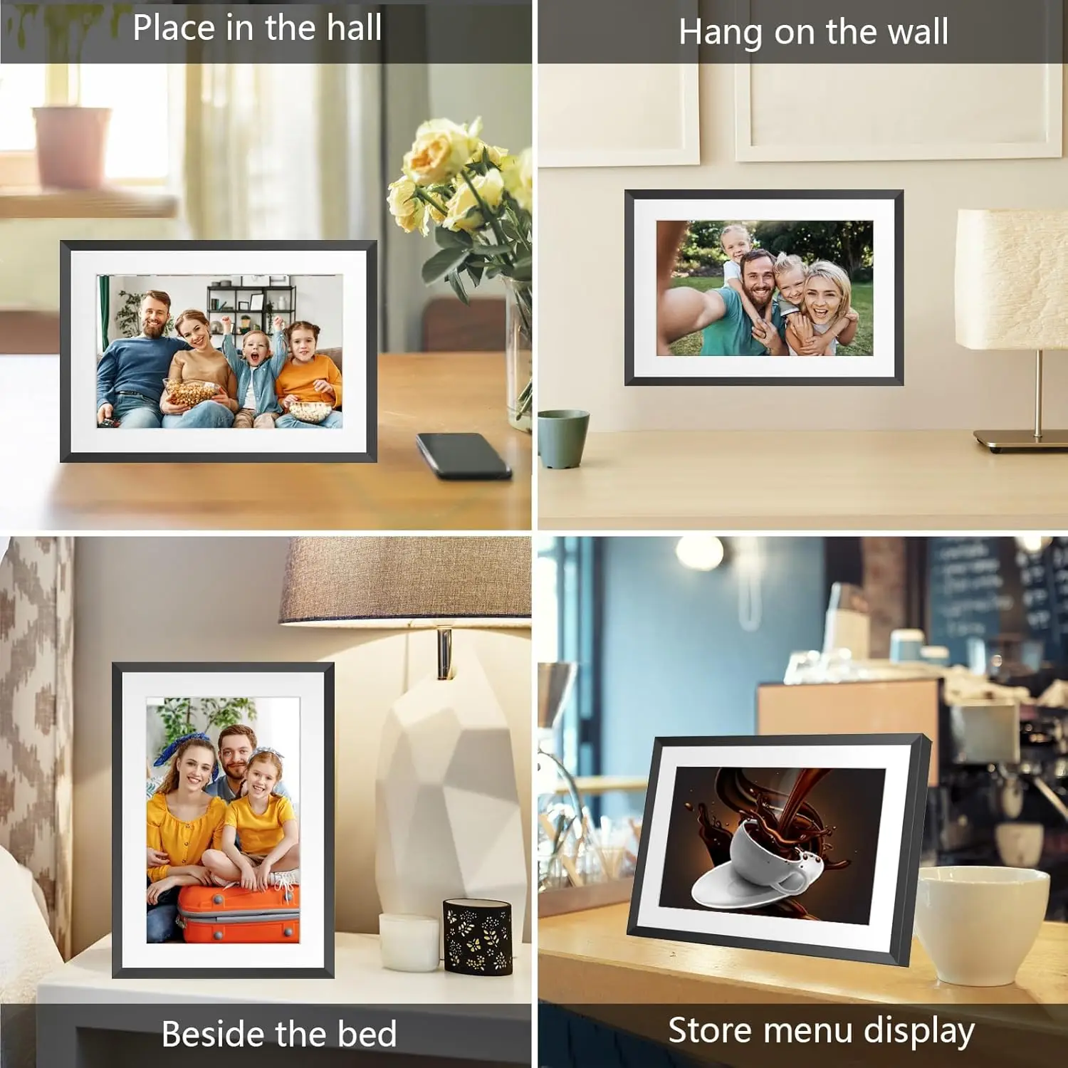 32GB 10.1 Inch WiFi Digital Picture Frame with 1280x800 HD IPS Touch Screen, Send Photo or Videos via App or Email,Support USB D view 3