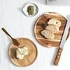 Wooden Tray Round Serving Dish Retro Serving Plate Fruit Dessert Storage Tray Cosmetic Display Plate Home Decor 15/20/25cm 3