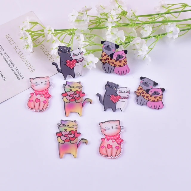 Valentine Charms Jewelry Making  Acrylic Charms Jewelry Making - 10pcs  Charms Heart - Aliexpress