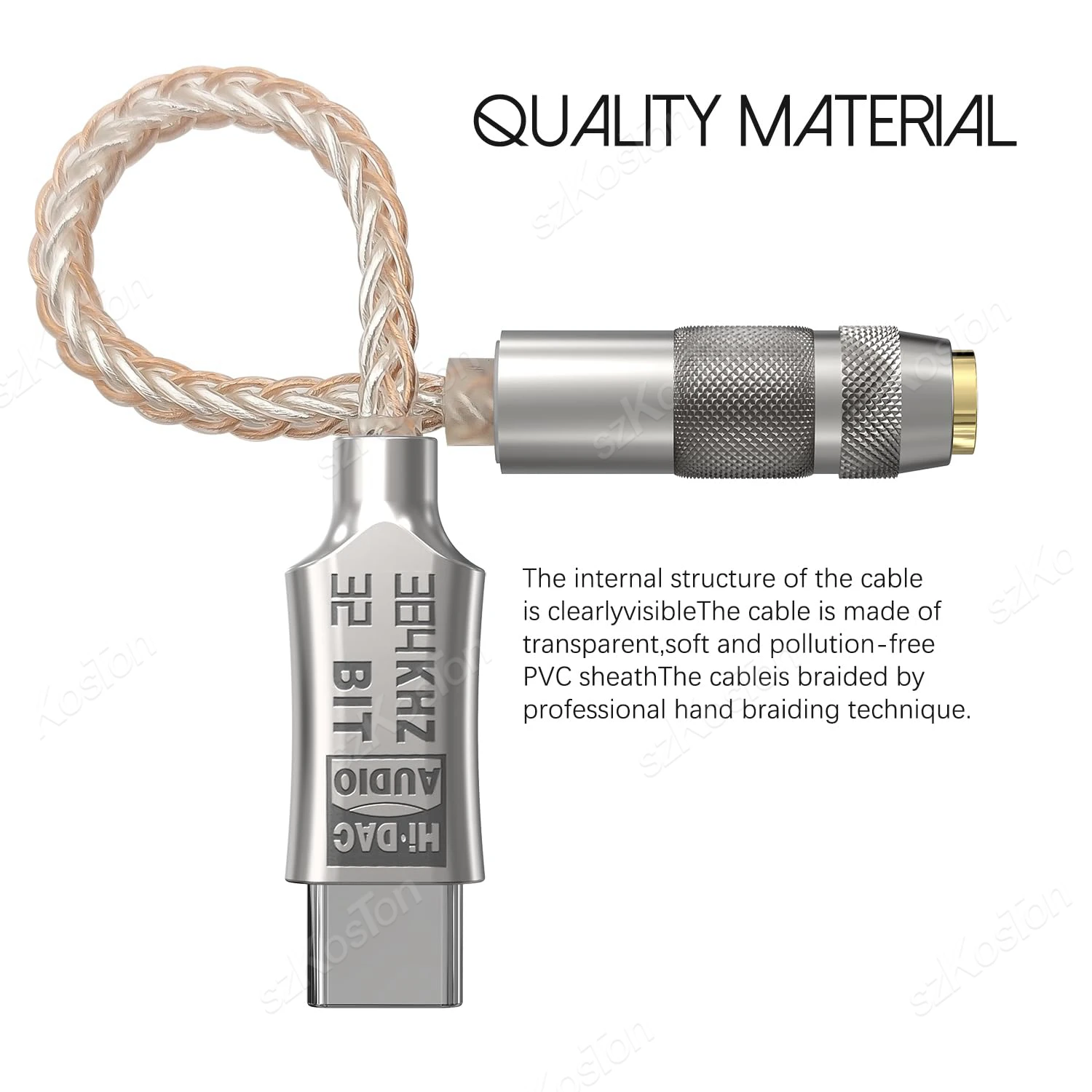 ALC5686 USB-C to 3.5mm Audio Adapter Headphone Amplifier HiFi DAC 32bit/384Khz Audio Decoder Type-C Converter for Samsung