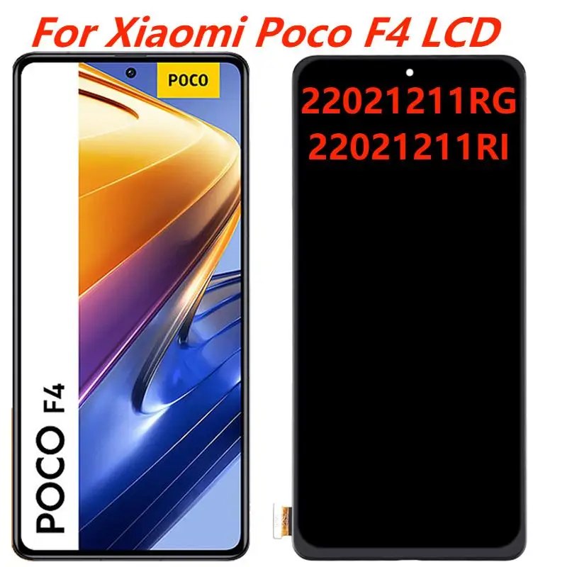 

6,67 ''Оригинальный ЖК-дисплей для Xiaomi POCO F4 с рамкой Poco F4 22021211RG сенсорный экран дигитайзер в сборе запасные части