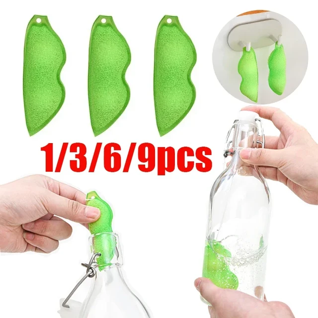 Pea Cleaning Sponge Kitchen Cup Cleaning Brush Coffee Tea Wine Drink Glass Bottle  Cleaner Brush Cup Scrubber Cleaning Gadgets - AliExpress