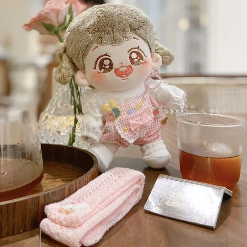 20cm baby clothes set, pink cute princess style cotton doll clothes 4