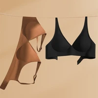 Beau dos Invisible sous-vêtements sans couture femmes grand sein révélant petit sein rassemblant côté poitrine Sexy soutien-gorge sans fil 4