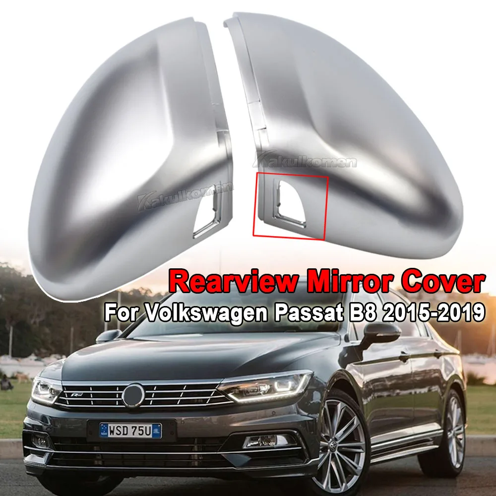 Buitenspiegelkap Voor Vw Voor Passat B8 Voor Variant Voor Arteon Caps 2016 2017 2018 2019 2020 2 Stuks Zwart Zijspiegel covers Spiegel afdekkap (Kleur : Has blind spot Hole