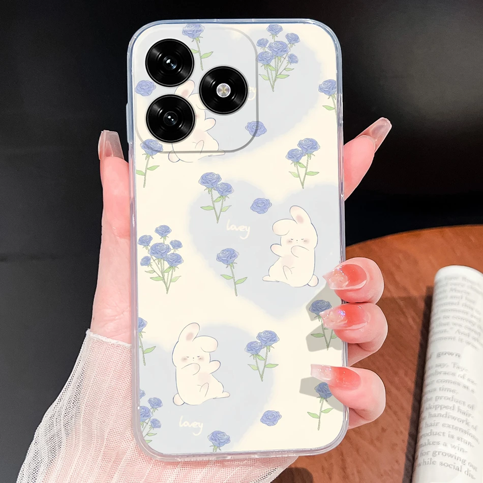 Lovely Animal Cartoon Soft Clear Silicone Phone Case - Lightweight and Durable Cover