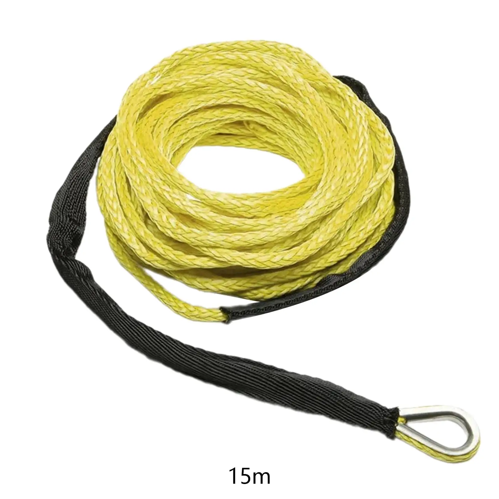 Tow Rope Winch Rope 1/4`` x 49ft Heavy Duty Tow Strap 7700lbs Trailer Rope Winch