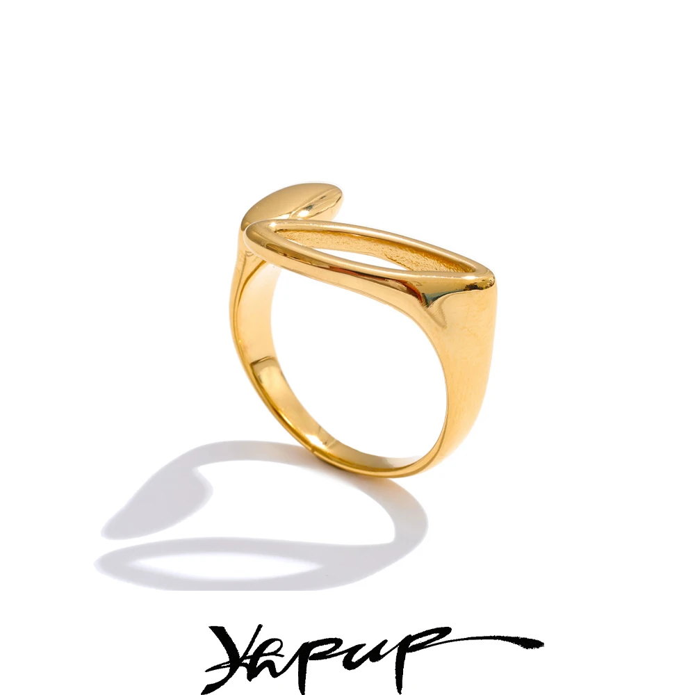 Yhpup Ring Stainless Steel Geometric