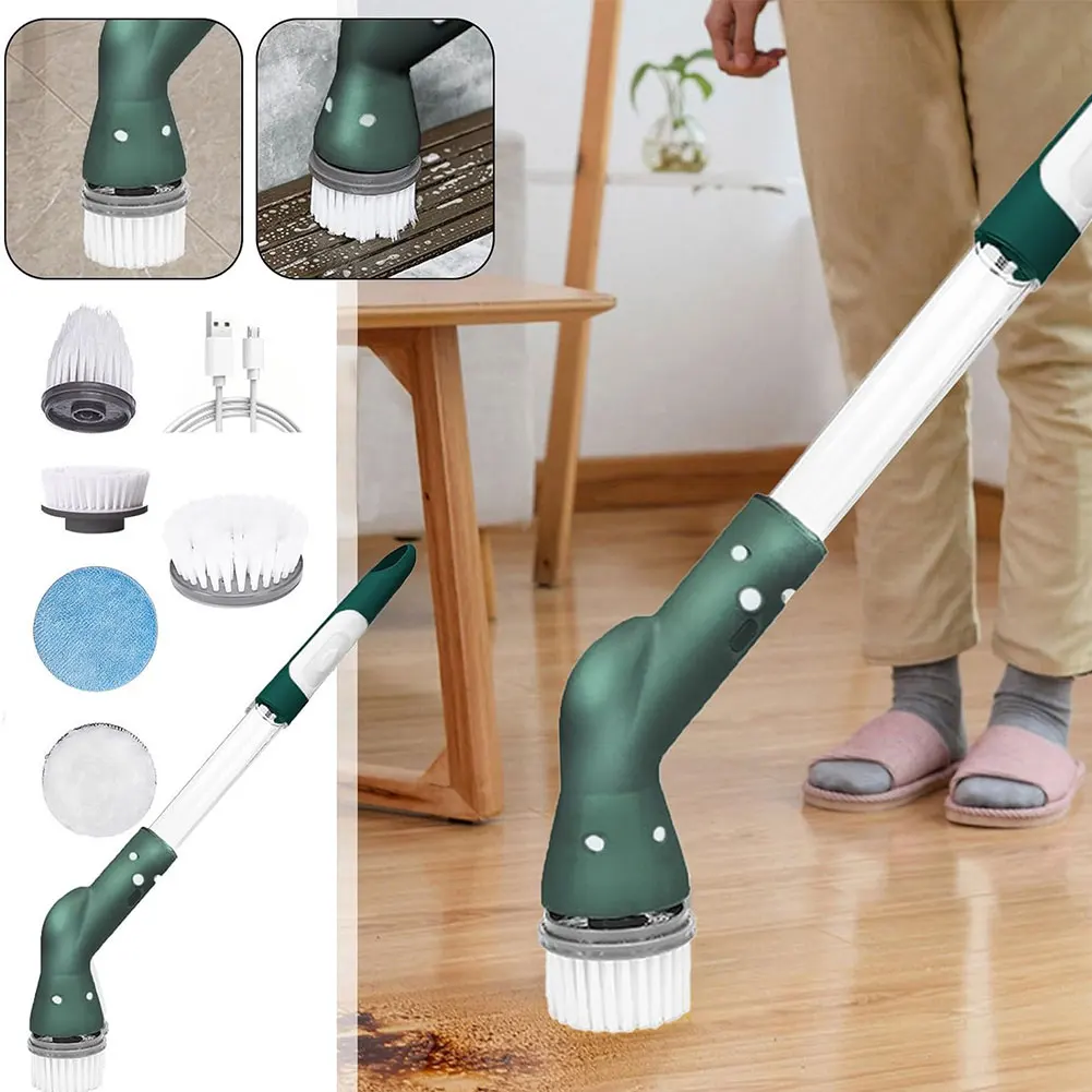 Electric Spin Cleaner Cordless Cleaning Brush with 6 Replacement Brush  Heads Power Shower Scrubbers Handheld Floor Cleaning Tool - AliExpress