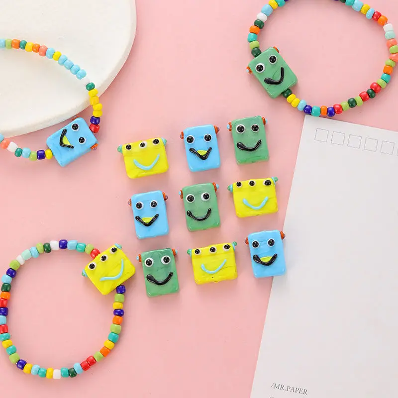 

Cute Cartoon Robot Ceramic Bead Loose Bead Beading Diy Handmade Necklace Bracelet Earrings Jewelry Accessories