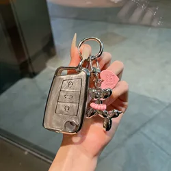 Elegant Fashion Car Key Case Cover with Keychain (Style 2)