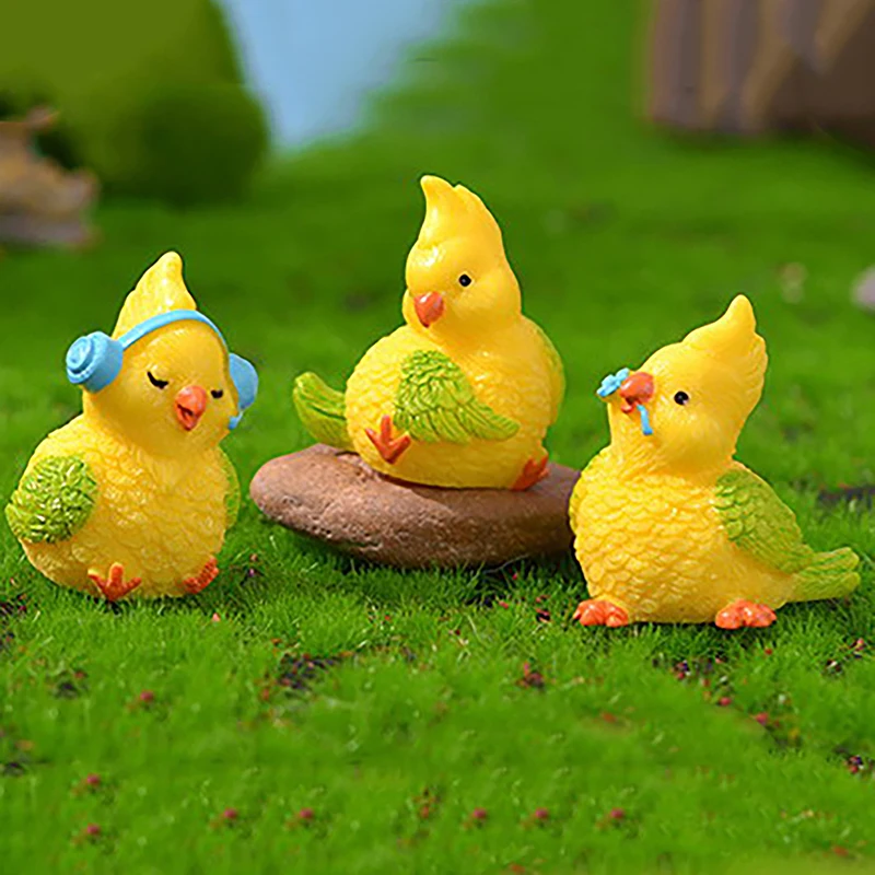 Mini oiseau mignon en résine, accessoires pour la maison, décoration de scène, modèle de beurre, micro jouet de paysage, simulation d'animal
