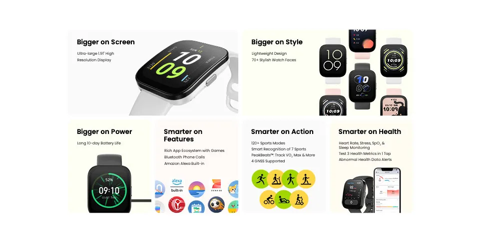 Buy Amazfit Bip 5 Smart Watch Bluetooth Calling & GPS Price In Pakistan available on techmac.pk we offer fast home delivery all over nationwide.