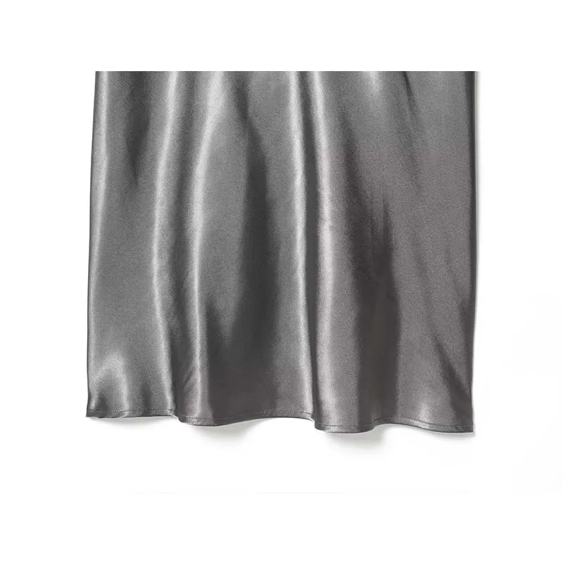 2025 Fashion Satin Backless Midi Dress Asymmetry Ruched Women Dresses Chic Bead Halter Neck Lady Elegant Party Dresses