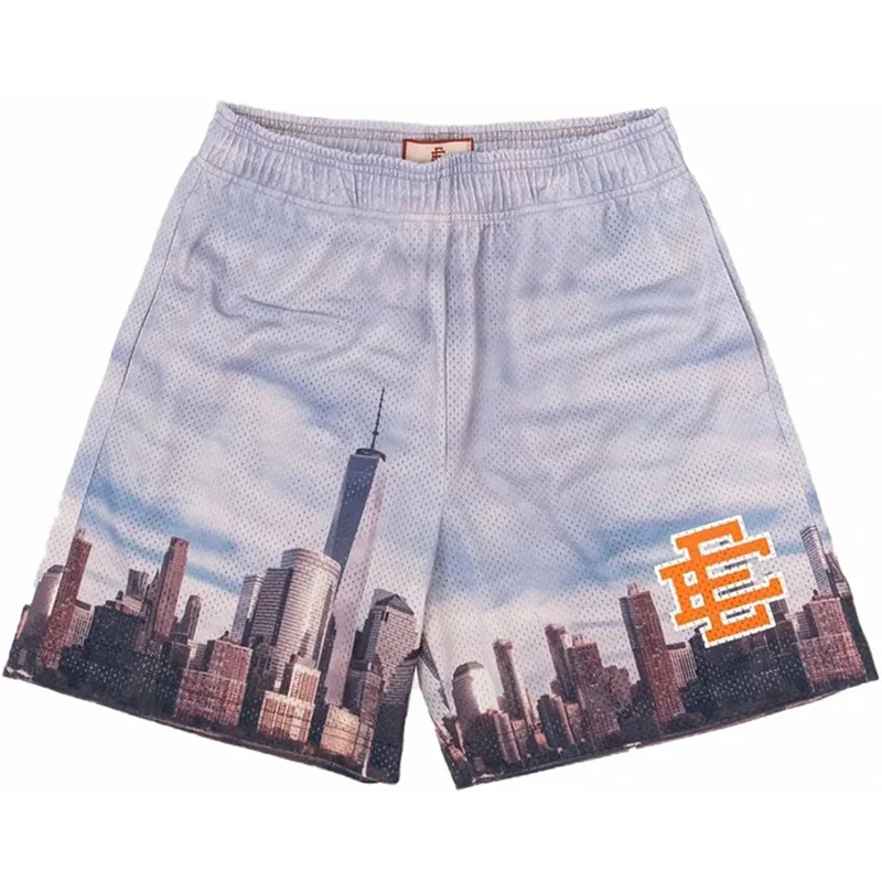цена EE Basic Short NEW YORK CITY SKYLINE 2022 men's casual shorts fitness sports pants summer gym workout mesh shorts men shorts