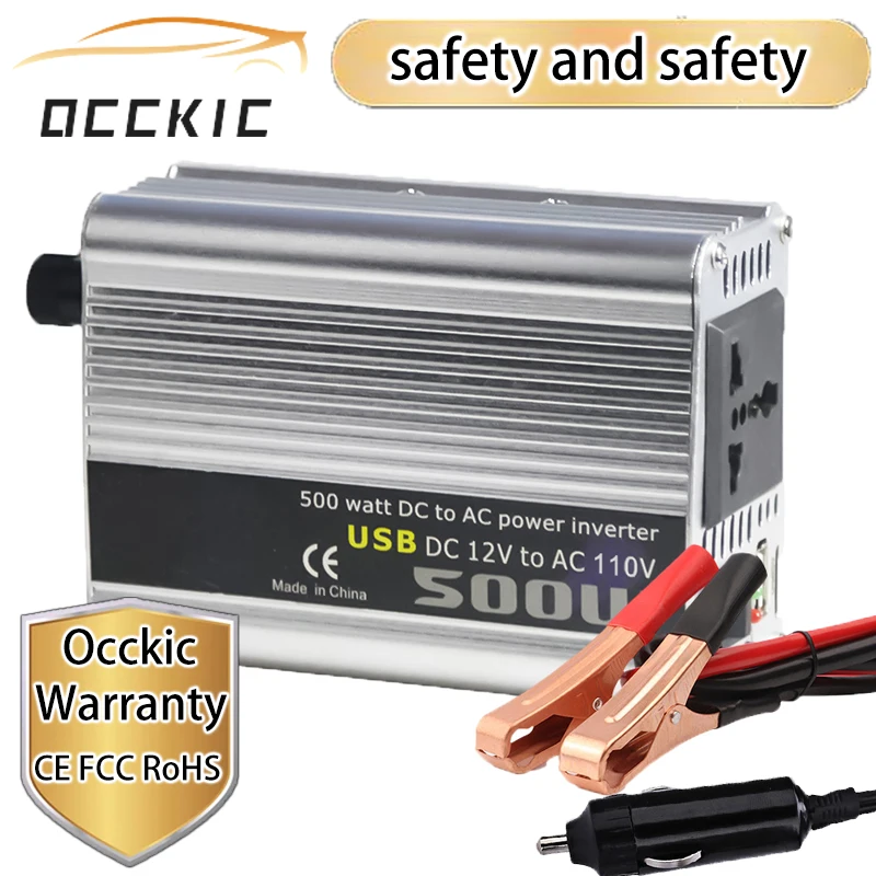 

Car Inverter 12v 220v 500W Power Inverter 12v to 220v Power Converter Inverter Car Charge Cigarette Lighter safety and safety