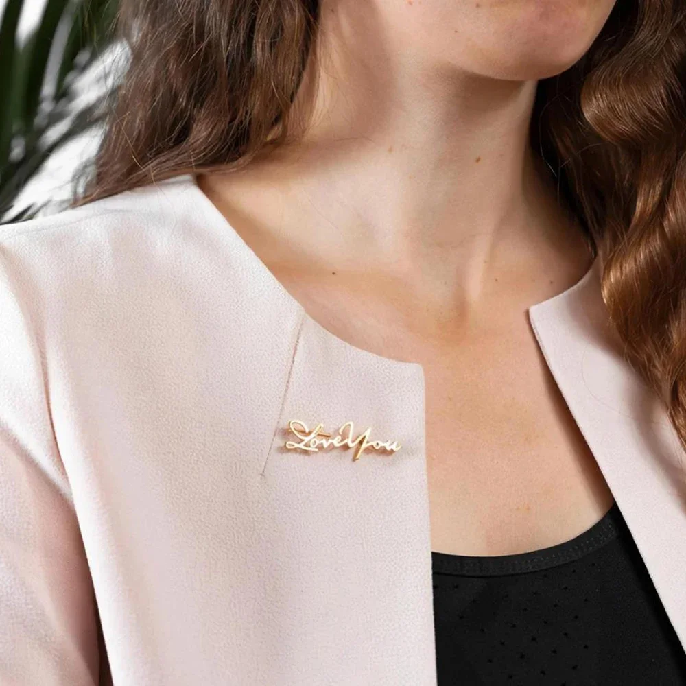 Custom Name Brooches Personalized Name Brooches Customized Initials and Numbers Gifts Bridesmaid Gifts wholesale