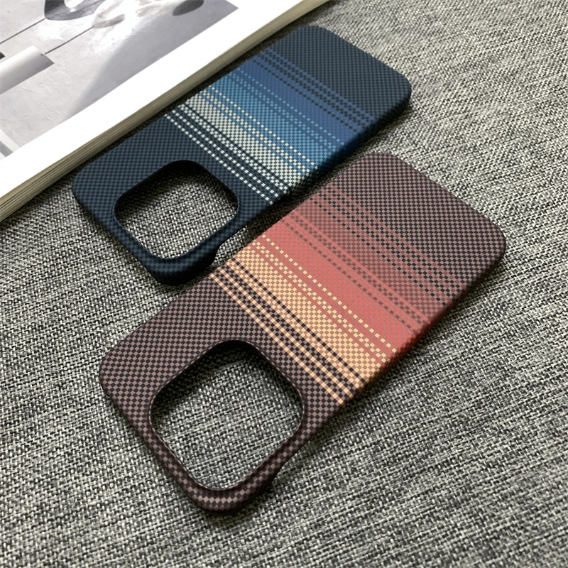 Luxury Slim Carbon Fiber Texture Frameless Phone Case with Heat Dissipation Matte Cover