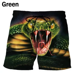 Hip-hop Fashion Animal Cool Snake 3D Printing Shorts Seaside Leisure Vacation Wear 3D Shorts