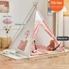 Children's Tent Teepee Tent for Kids Portable Tipi Infantil House for Kids Play House Kids Tents LED Lights Decoration Carpet 6