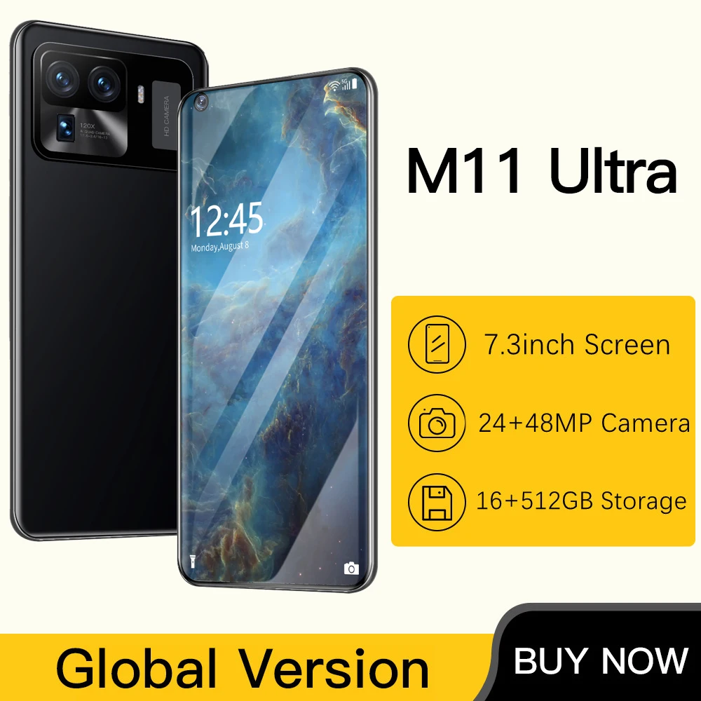 Смартфон M11 Ultra 16 + 512 ГБ 10 ядер 24 48 МП Android 6800 мАч |