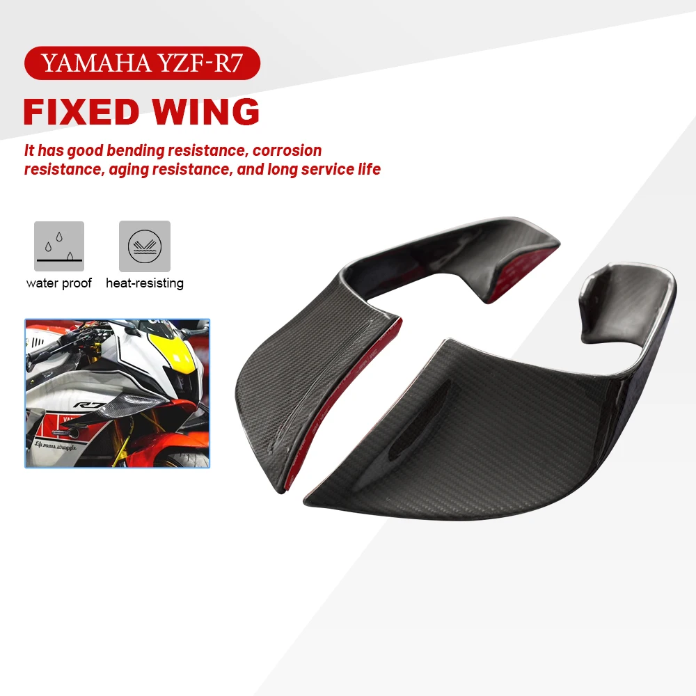 

100% мотоциклетные аэродинамические крылья для YAMAHA R7 YZF R7 YZFR7 R7 2021 2022 2023 3k Обтекатели из углеродного волокна фиксированные крылья