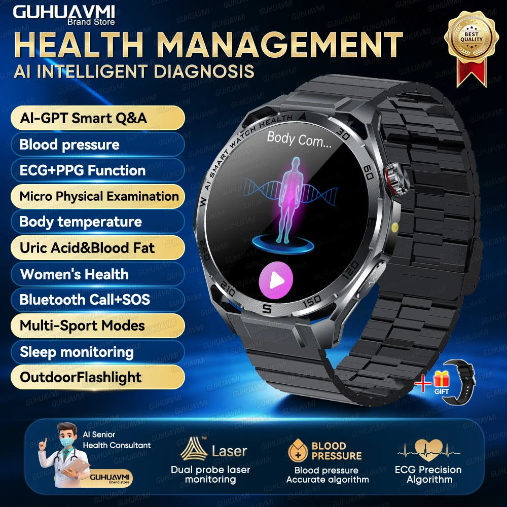 2026 Accurate Diagnosis AI Health Smart Watch ECG Heart analysis thumbnail 8