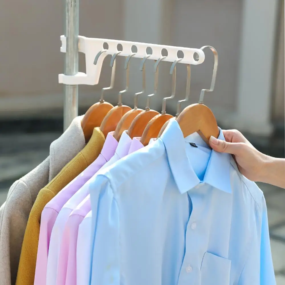 Hanging Clothes Drying Rack Non-slip Large-capacity Porous Clothes Hook Clothes Organizer Removable Seven-hole Clothes Hanger 3