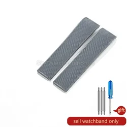 Premium Men's 21mm Diving Sports Watch Strap - High-Quality Rubber for 21mm (Gray-No buckle)