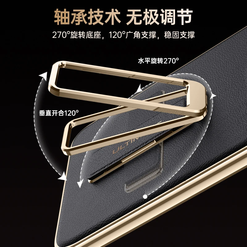 Luxury Electroplated Frosted Leather Folding Bracket Wristband Lens Protective Case