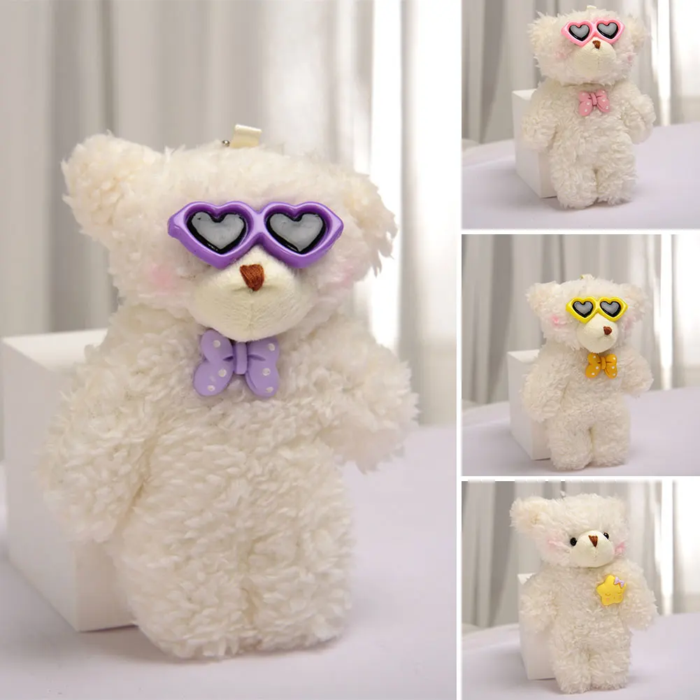 Plush Keychain Key Chain 12cm Cute Bear Plush Keyring Pendant Soft Stuffed Plush Keychain Toy Backpack Pendant Birthday Gifts For Children